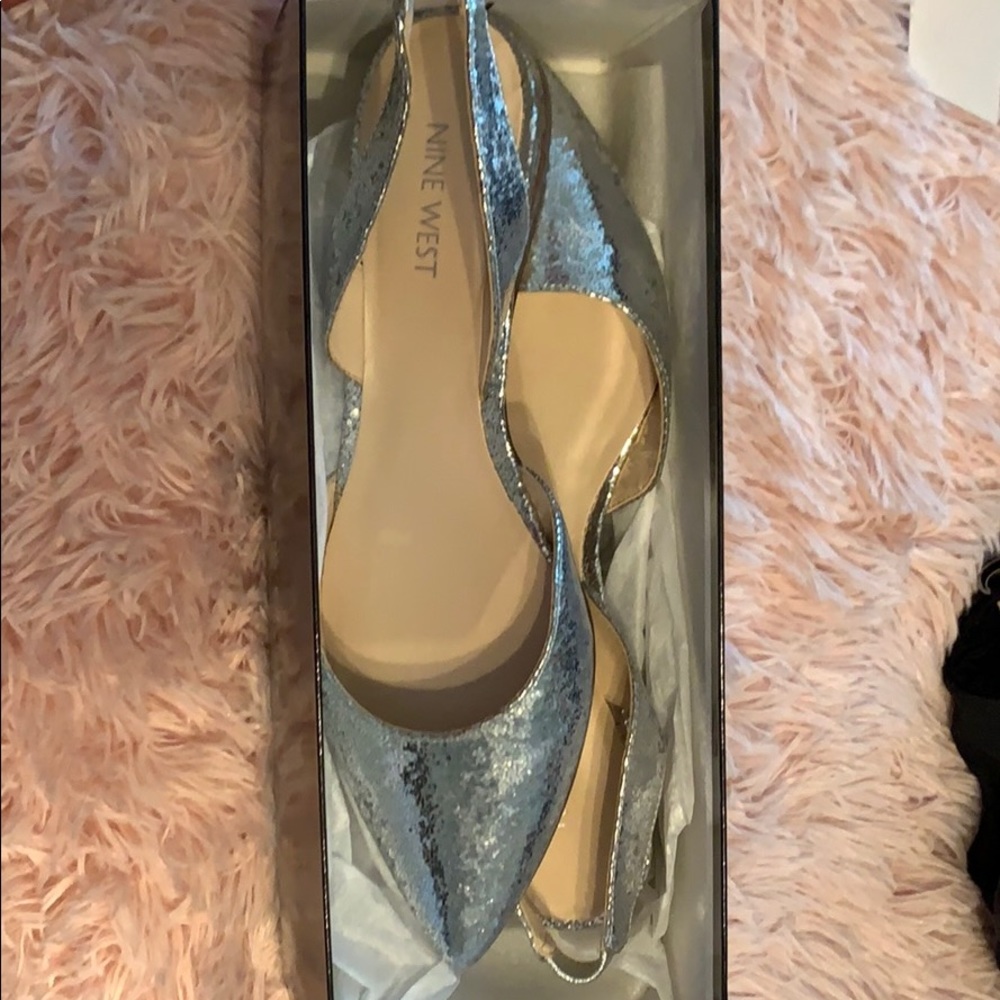 Glitter flat slingbacks